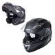Kask motocyklowy z blendą Flip-Up W-TEC Pezzon - biało-brązowy - matowy czarno-brązowy