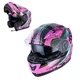 Kask motocyklowy z blendą Flip-Up W-TEC Pezzon Magenta - Różowo-czarny - Różowo-czarny