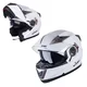 Kask motocyklowy z blendą Flip-Up W-TEC Pezzon - biało-brązowy - biało-brązowy