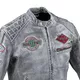 Męska skórzana kurtka motocyklowa W-TEC Sheawen Waxed Grey - szara - Szary