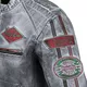 Męska skórzana kurtka motocyklowa W-TEC Sheawen Waxed Grey - szara - Szary