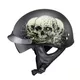 Kask motocyklowy otwarty chopper W-TEC Black Heart Rednut - Pistolet Blazin / Matowa czerń - Czaszki / Matowa czerń