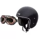 Kask motocyklowy W-TEC Angeric Gloss Black z goglami Steamrust - Gloss Black - Gloss Black
