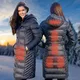 Damska parka kurtka ogrzewana elektryczna z kapturem inSPORTline WARMatera - Czarny - Czarny