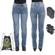 Damskie jeansowe spodnie motocyklowe W-TEC Lustipa - Niebieski - Niebieski